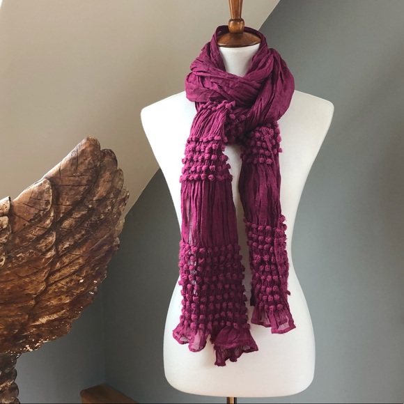 Extra Long Jeweled Violet Crinkle Wrap - Picture 7 of 11